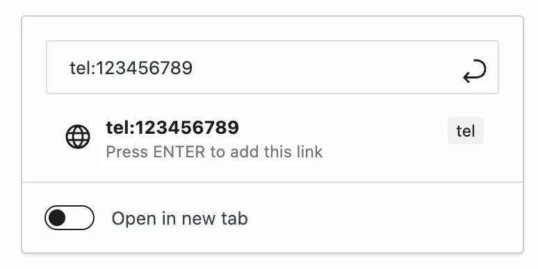 Create a click to call link in WordPress step 2