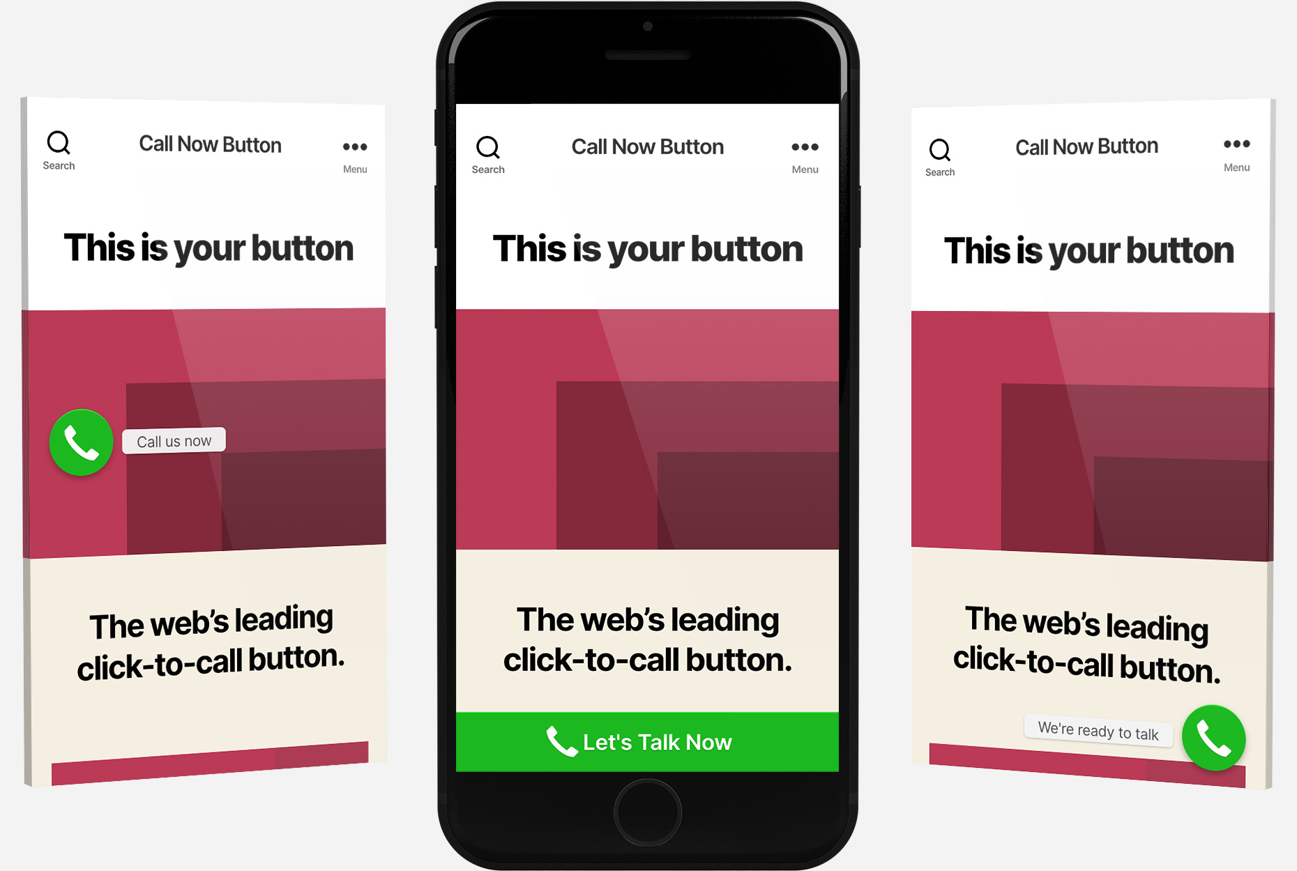 Displaying text with the Call Now Button